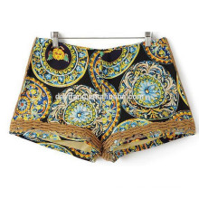 ladies chiffon shorts sublimation printing summer shorts with mesh lining and zipper